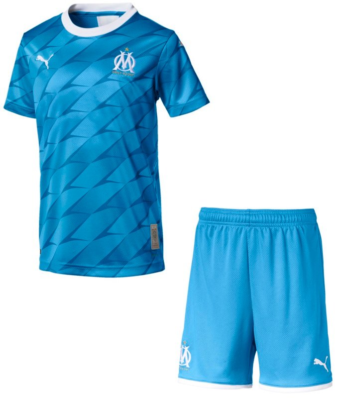 Kit infantil oficial Puma Olympique de Marseille 2019 2020 II jogador 